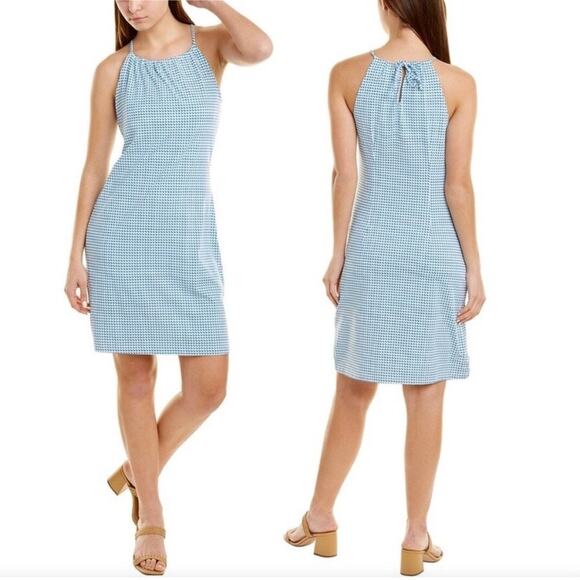 J.McLaughlin Blue&White Print Maria Catalina Cloth Sleeveless Dress Sz.M - Picture 3 of 12